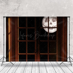 Lofaris Dark Moon Night Retro Window Photo Booth Backdrop