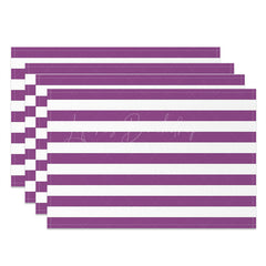 Lofaris Dark Purple White Stripe Modern Set Of 4 Placemats