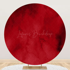 Lofaris Dark Red Art Foggy Texture Round Birthday Backdrop