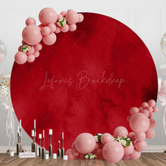 Lofaris Dark Red Art Foggy Texture Round Birthday Backdrop