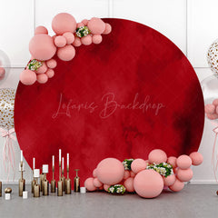 Lofaris Dark Red Art Foggy Texture Round Birthday Backdrop