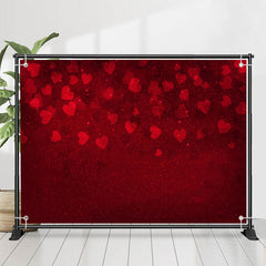 Lofaris Dark Red Dispersed Hearts Valentines Day Backdrop