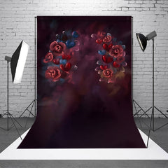 Lofaris Dark Red Flowers Heart Photograph Floral Backdrop