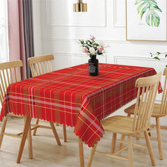 Lofaris Dark Red Lines Rectangle Tablecloth For Kitchen