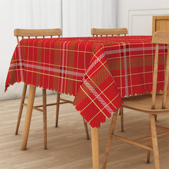 Lofaris Dark Red Lines Rectangle Tablecloth For Kitchen