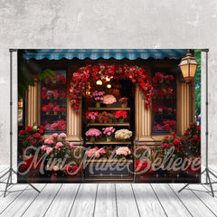 Lofaris Dark Red Roses Booth Photography Spring Backdrop