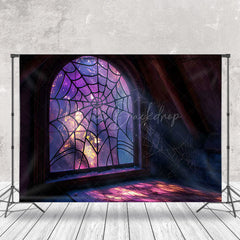 Lofaris Dark Retro Room Spider Wab Window Photo Backdrop