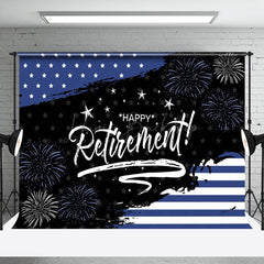 Lofaris Dark Vibe USA Flag Happy Retirement Celebration Backdrop