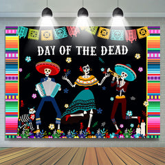 Lofaris Day Of The Dead Skeleton Floral Mexican Fiesta Backdrop