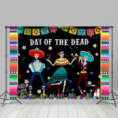 Lofaris Day Of The Dead Skeleton Floral Mexican Fiesta Backdrop