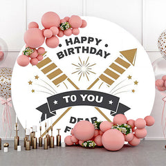 Lofaris Dear Friend Spark Simple Round Birthday Backdrop