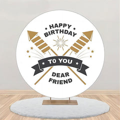 Lofaris Dear Friend Spark Simple Round Birthday Backdrop