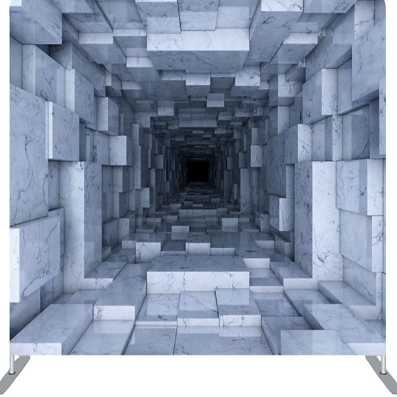 Lofaris Deep And Serene Marble Brick Tunnel Backdrop Decor