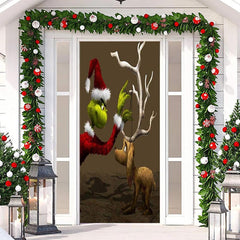 Lofaris Deep Color Monster Dog Door Cover For Christmas