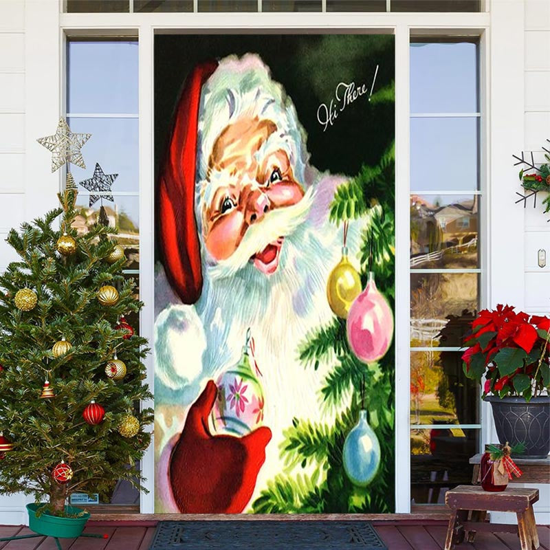 Lofaris Deep Green Santa Claus Warm Christmas Door Cover