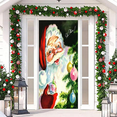 Lofaris Deep Green Santa Claus Warm Christmas Door Cover