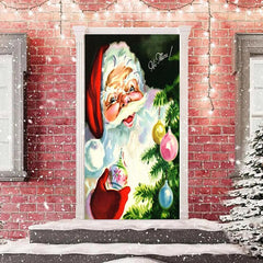 Lofaris Deep Green Santa Claus Warm Christmas Door Cover