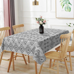 Lofaris Deep Grey Rhombic Dots Modern Rectangle Tablecloth