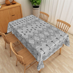 Lofaris Deep Grey Rhombic Dots Modern Rectangle Tablecloth