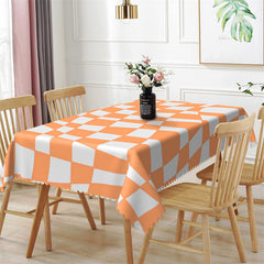 Lofaris Deformed Yellow White Plaid Rectangle Tablecloth