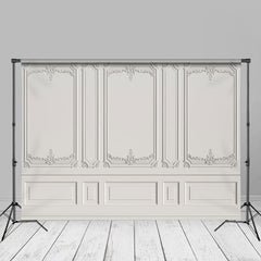 Lofaris Delicate Carved Vintage White Wall Portrait Backdrop