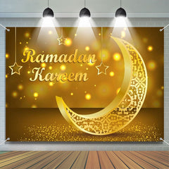 Lofaris Delicate Gold Hollow Moon Bokeh Ramadan Backdrop