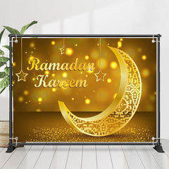 Lofaris Delicate Gold Hollow Moon Bokeh Ramadan Backdrop