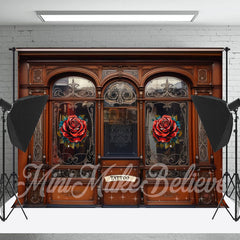 Lofaris Delicate Wood Tattoo Store Window Photo Backdrop