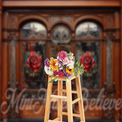 Lofaris Delicate Wood Tattoo Store Window Photo Backdrop