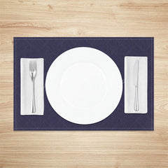 Lofaris Denim Blue Solid Color Simple Set Of 4 Placemats