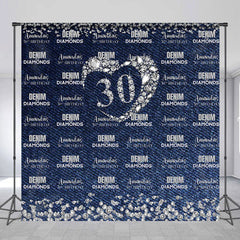 Lofaris Denim Diamond Blue Custom 30th Birthday Backdrop