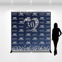 Lofaris Denim Diamond Blue Custom 30th Birthday Backdrop