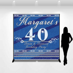 Lofaris Denim Diamond Blue Custom 40th Birthday Backdrop