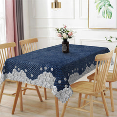 Lofaris Denim Diamond Kitchen Pattern Rectangle Tablecloth