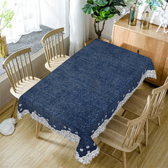 Lofaris Denim Diamond Kitchen Pattern Rectangle Tablecloth