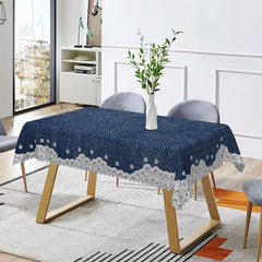 Lofaris Denim Diamond Kitchen Pattern Rectangle Tablecloth