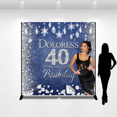 Lofaris Denim Sparkle Diamonds Custom 40th Birthday Backdrop