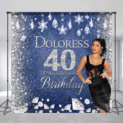 Lofaris Denim Sparkle Diamonds Custom 40th Birthday Backdrop