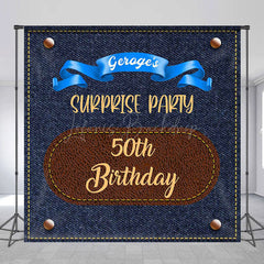 Lofaris Denim Surprise Party Custom 50th Birthday Backdrop