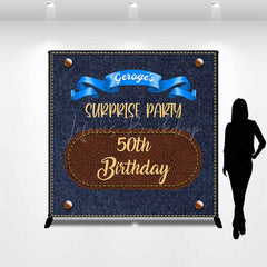 Lofaris Denim Surprise Party Custom 50th Birthday Backdrop