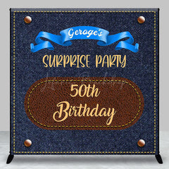 Lofaris Denim Surprise Party Custom 50th Birthday Backdrop