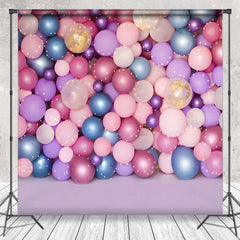 Lofaris Dense Colorful Balloon Birthday Cake Smash Backdrop