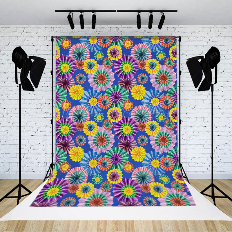 Lofaris Dense Colorful Floral Patterns Dance Party Backdrop