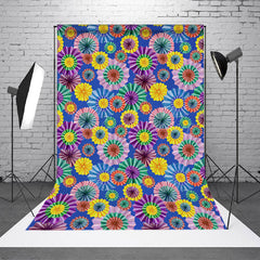 Lofaris Dense Colorful Floral Patterns Dance Party Backdrop