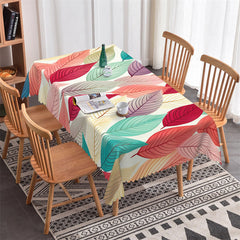 Lofaris Dense Colorful Leaves Prints Rectangle Tablecloth