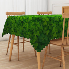 Lofaris Dense Fresh Green Clover Spring Rectangle Tablecloth