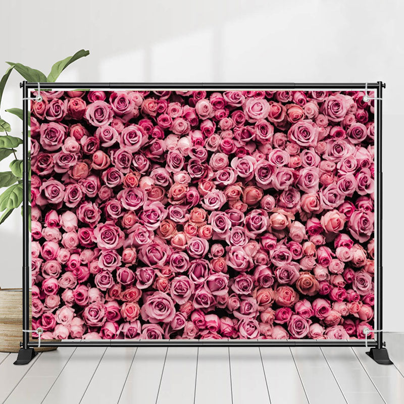 Lofaris Dense Pink Flowers Photo Valentines Day Backdrop