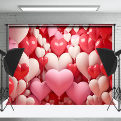 Lofaris Dense Red Pink Heart Balloon Valentines Day Backdrop