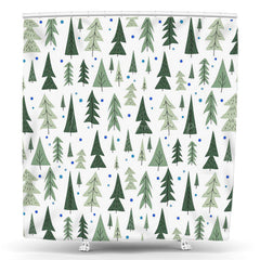 Lofaris Dense Trees Forest Simple Birthday Shower Curtain