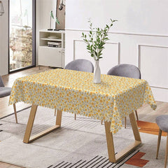 Lofaris Dense Yellow Floral Pattrens Rectangle Tablecloth